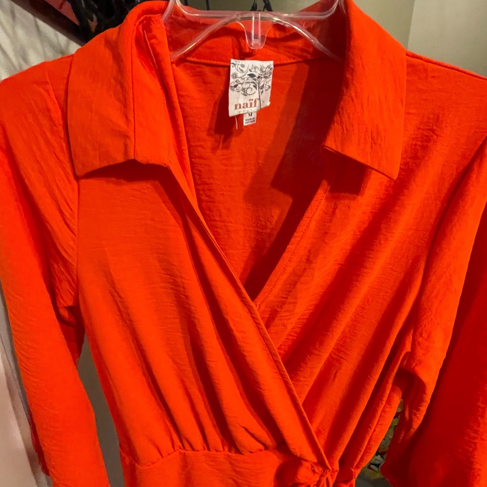 Women's NAIF Faux Wrap Dress Size M - Picture 2 of 7